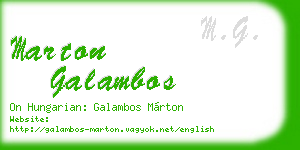 marton galambos business card
